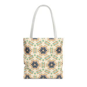 Arabic Blue Mosaic Pattern Tote Bag (AOP) - Image 29