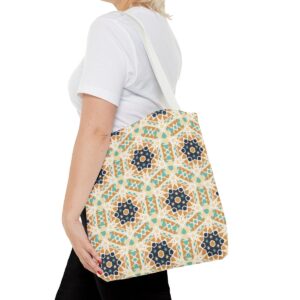 Arabic Blue Mosaic Pattern Tote Bag (AOP) - Image 32