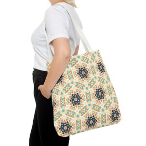 Arabic Blue Mosaic Pattern Tote Bag (AOP) - Image 36