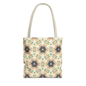 Arabic Blue Mosaic Pattern Tote Bag (AOP) - Image 37