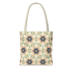 Arabic Blue Mosaic Pattern Tote Bag (AOP) - Image 38