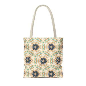 Arabic Blue Mosaic Pattern Tote Bag (AOP) - Image 42