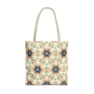 Arabic Blue Mosaic Pattern Tote Bag (AOP) - Image 45