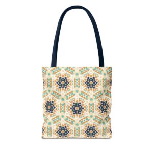 Arabic Blue Mosaic Pattern Tote Bag (AOP) - Image 50