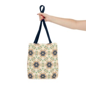 Arabic Blue Mosaic Pattern Tote Bag (AOP) - Image 52