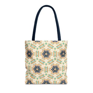 Arabic Blue Mosaic Pattern Tote Bag (AOP) - Image 53