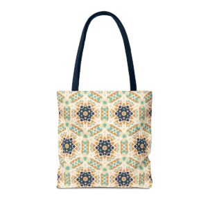 Arabic Blue Mosaic Pattern Tote Bag (AOP) - Image 54