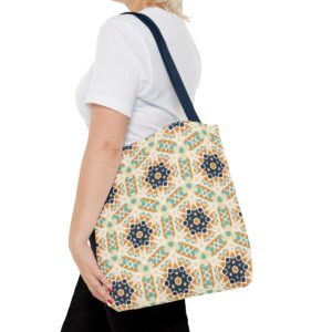 Arabic Blue Mosaic Pattern Tote Bag (AOP) - Image 56