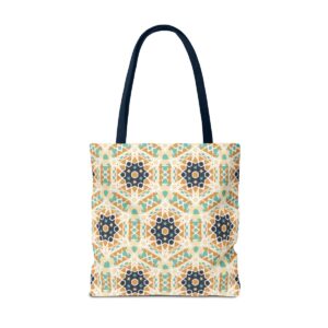 Arabic Blue Mosaic Pattern Tote Bag (AOP) - Image 58