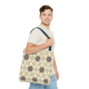 Arabic Blue Mosaic Pattern Tote Bag (AOP) - Image 59