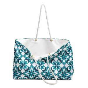 Arabic Sea Green Mosaic Pattern Weekender Bag