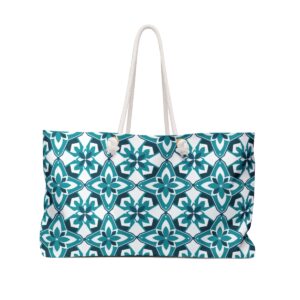 Arabic Sea Green Mosaic Pattern Weekender Bag - Image 2