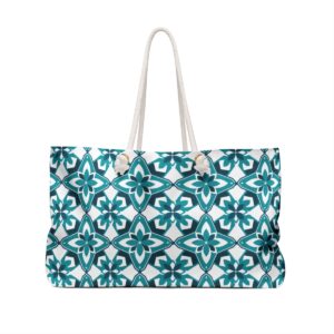 Arabic Sea Green Mosaic Pattern Weekender Bag - Image 3