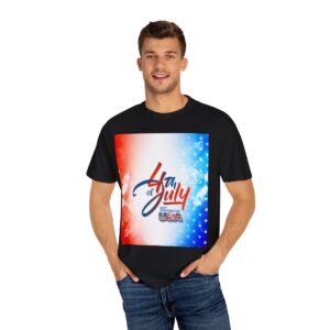 Patch Color Design for 4th of July - Unisex Garment-Dyed T-shirt - Image 174