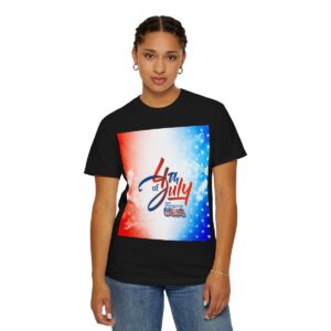 Patch Color Design for 4th of July - Unisex Garment-Dyed T-shirt - Image 176