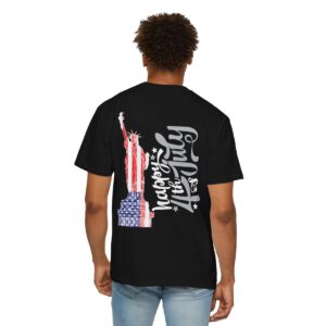 Dark Themed - Statue of Liberty 4th of July Unisex Garment - Dyed T-shirt - Image 115