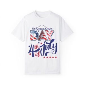 Celebrate in Style with Our Light Color Tee Featuring a Creative 4th of July Design - Unisex Garment-Dyed T-shirt - Image 15
