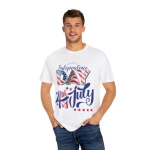Celebrate in Style with Our Light Color Tee Featuring a Creative 4th of July Design - Unisex Garment-Dyed T-shirt - Image 18