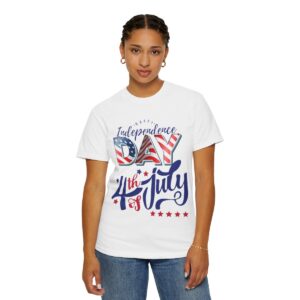 Celebrate in Style with Our Light Color Tee Featuring a Creative 4th of July Design - Unisex Garment-Dyed T-shirt - Image 19