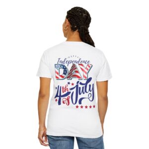 Celebrate in Style with Our Light Color Tee Featuring a Creative 4th of July Design - Unisex Garment-Dyed T-shirt - Image 20