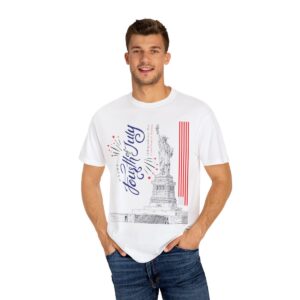 Style with Our Light Color Tee Featuring a Sleek 4th of July Design - Unisex Garment-Dyed T-shirt - Image 14