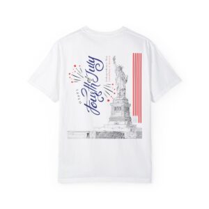 Style with Our Light Color Tee Featuring a Sleek 4th of July Design - Unisex Garment-Dyed T-shirt - Image 16