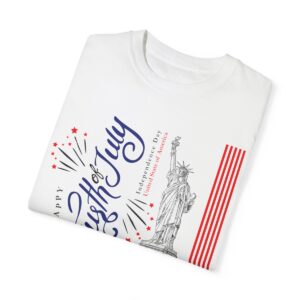Style with Our Light Color Tee Featuring a Sleek 4th of July Design - Unisex Garment-Dyed T-shirt - Image 17