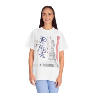 Style with Our Light Color Tee Featuring a Sleek 4th of July Design - Unisex Garment-Dyed T-shirt - Image 18