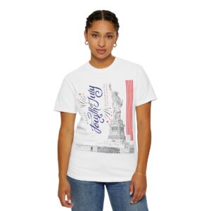 Style with Our Light Color Tee Featuring a Sleek 4th of July Design - Unisex Garment-Dyed T-shirt - Image 19