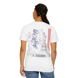 Style with Our Light Color Tee Featuring a Sleek 4th of July Design - Unisex Garment-Dyed T-shirt - Image 20