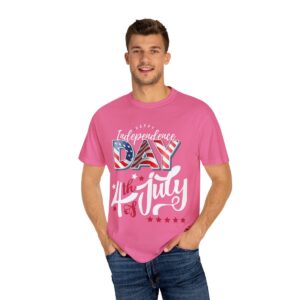 Dark Themed 4th of July Unisex Garment-Dyed T-shirt Featuring a Creative Design - Image 109