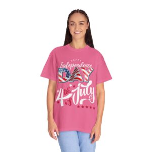 Dark Themed 4th of July Unisex Garment-Dyed T-shirt Featuring a Creative Design - Image 110