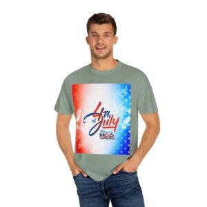 Patch Color Design for 4th of July - Unisex Garment-Dyed T-shirt - Image 96
