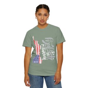 Dark Themed - Statue of Liberty 4th of July Unisex Garment - Dyed T-shirt - Image 40