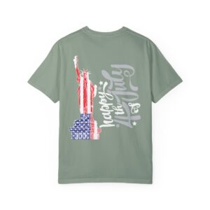 Dark Themed - Statue of Liberty 4th of July Unisex Garment - Dyed T-shirt - Image 42
