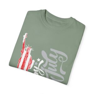 Dark Themed - Statue of Liberty 4th of July Unisex Garment - Dyed T-shirt - Image 43