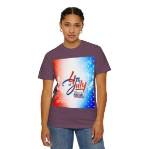 Patch Color Design for 4th of July - Unisex Garment-Dyed T-shirt - Image 202