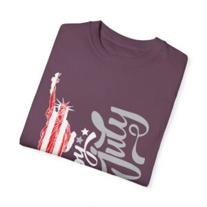 Dark Themed - Statue of Liberty 4th of July Unisex Garment - Dyed T-shirt - Image 121