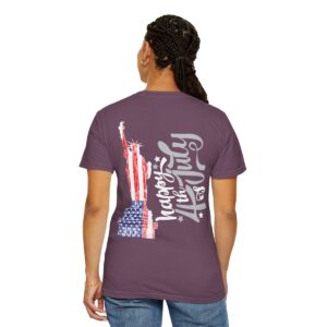 Dark Themed - Statue of Liberty 4th of July Unisex Garment - Dyed T-shirt - Image 124