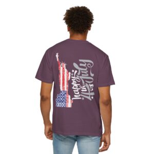 Dark Themed - Statue of Liberty 4th of July Unisex Garment - Dyed T-shirt - Image 128