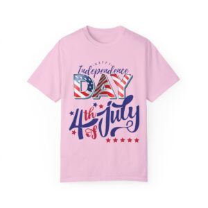 Celebrate in Style with Our Light Color Tee Featuring a Creative 4th of July Design - Unisex Garment-Dyed T-shirt - Image 54
