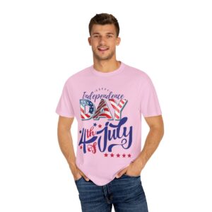 Celebrate in Style with Our Light Color Tee Featuring a Creative 4th of July Design - Unisex Garment-Dyed T-shirt - Image 57