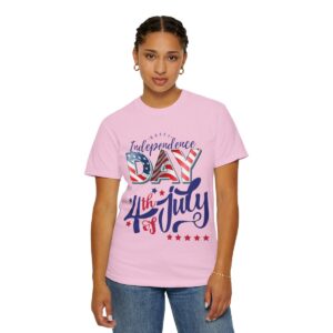 Celebrate in Style with Our Light Color Tee Featuring a Creative 4th of July Design - Unisex Garment-Dyed T-shirt - Image 58