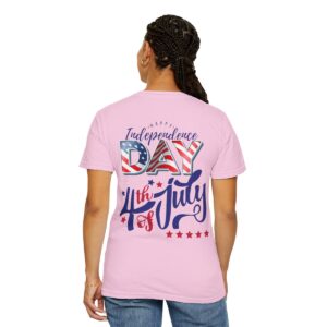 Celebrate in Style with Our Light Color Tee Featuring a Creative 4th of July Design - Unisex Garment-Dyed T-shirt - Image 59
