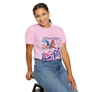 Celebrate in Style with Our Light Color Tee Featuring a Creative 4th of July Design - Unisex Garment-Dyed T-shirt - Image 61