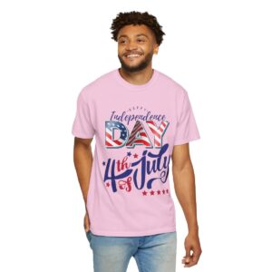 Celebrate in Style with Our Light Color Tee Featuring a Creative 4th of July Design - Unisex Garment-Dyed T-shirt - Image 62