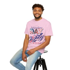 Celebrate in Style with Our Light Color Tee Featuring a Creative 4th of July Design - Unisex Garment-Dyed T-shirt - Image 65