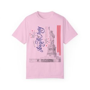 Style with Our Light Color Tee Featuring a Sleek 4th of July Design - Unisex Garment-Dyed T-shirt - Image 54