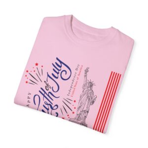 Style with Our Light Color Tee Featuring a Sleek 4th of July Design - Unisex Garment-Dyed T-shirt - Image 56