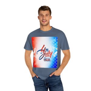 Patch Color Design for 4th of July - Unisex Garment-Dyed T-shirt - Image 161